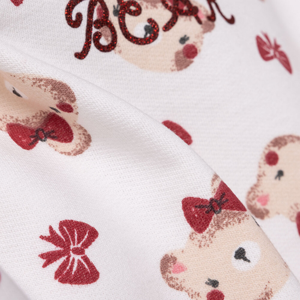 Kız Bebek Sweatshirt Şardonlu İki İplik Bisiklet Yaka Uzun Kol