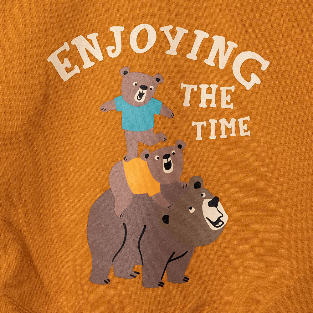 Erkek Bebek Sweatshirt Şardonlu İki İplik Uzun Kol