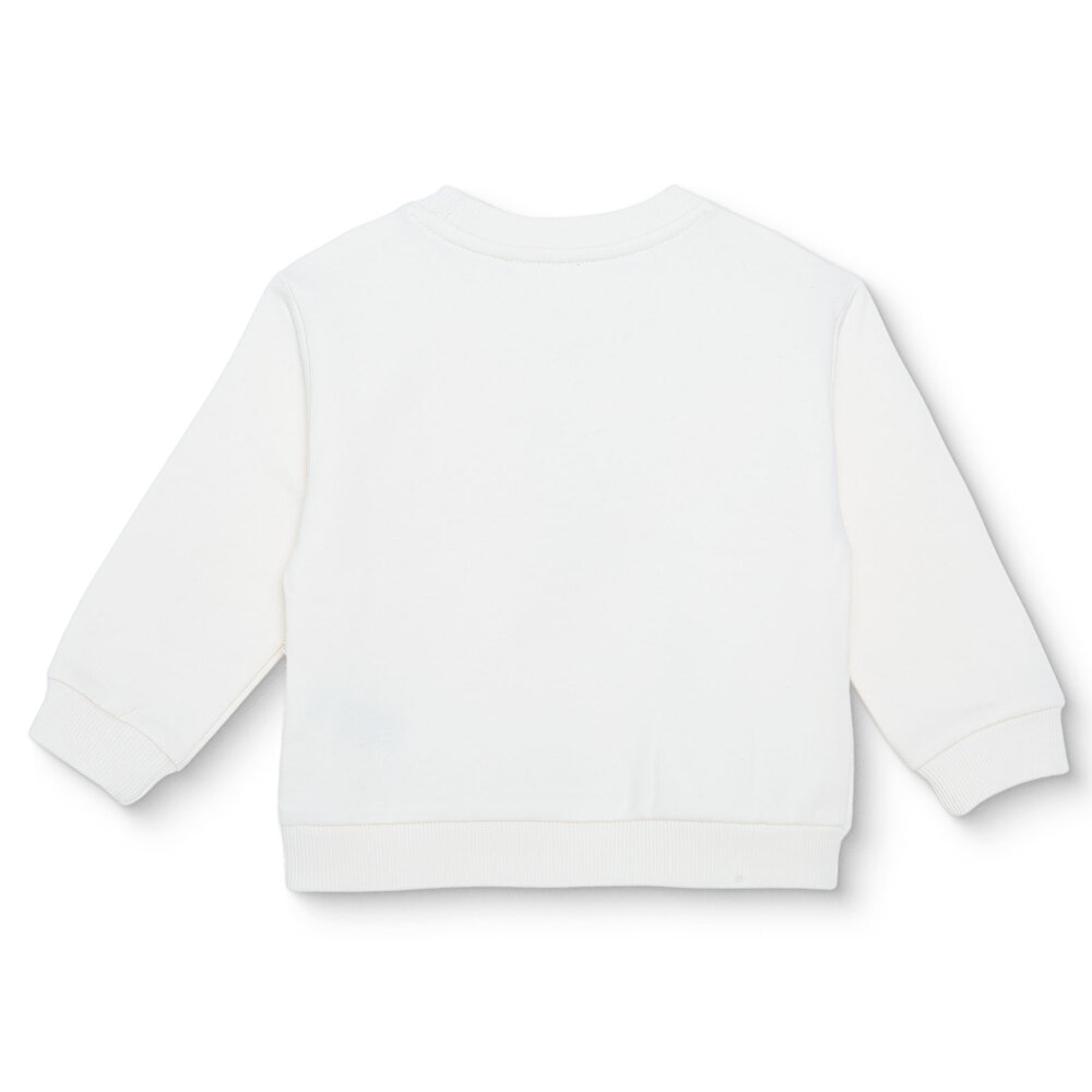 Kız Bebek Sweatshirt Şardonlu İki İplik Bisiklet Yaka Uzun Kol