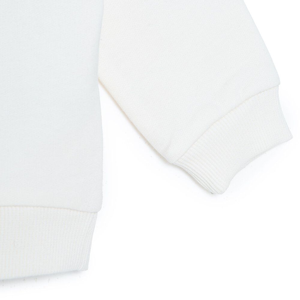 Kız Bebek Sweatshirt Şardonlu İki İplik Bisiklet Yaka Uzun Kol