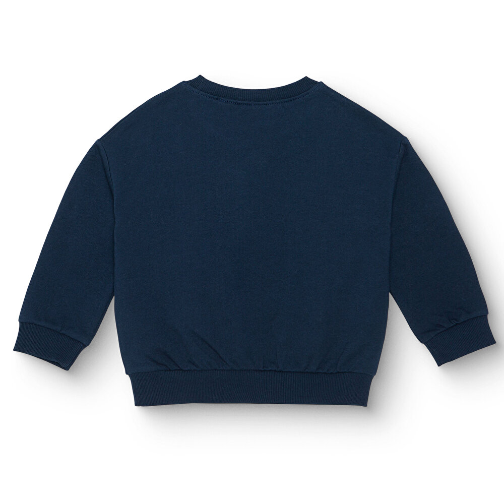 Unisex Sweatshirt İki İplik Bisiklet Yaka Uzun Kol