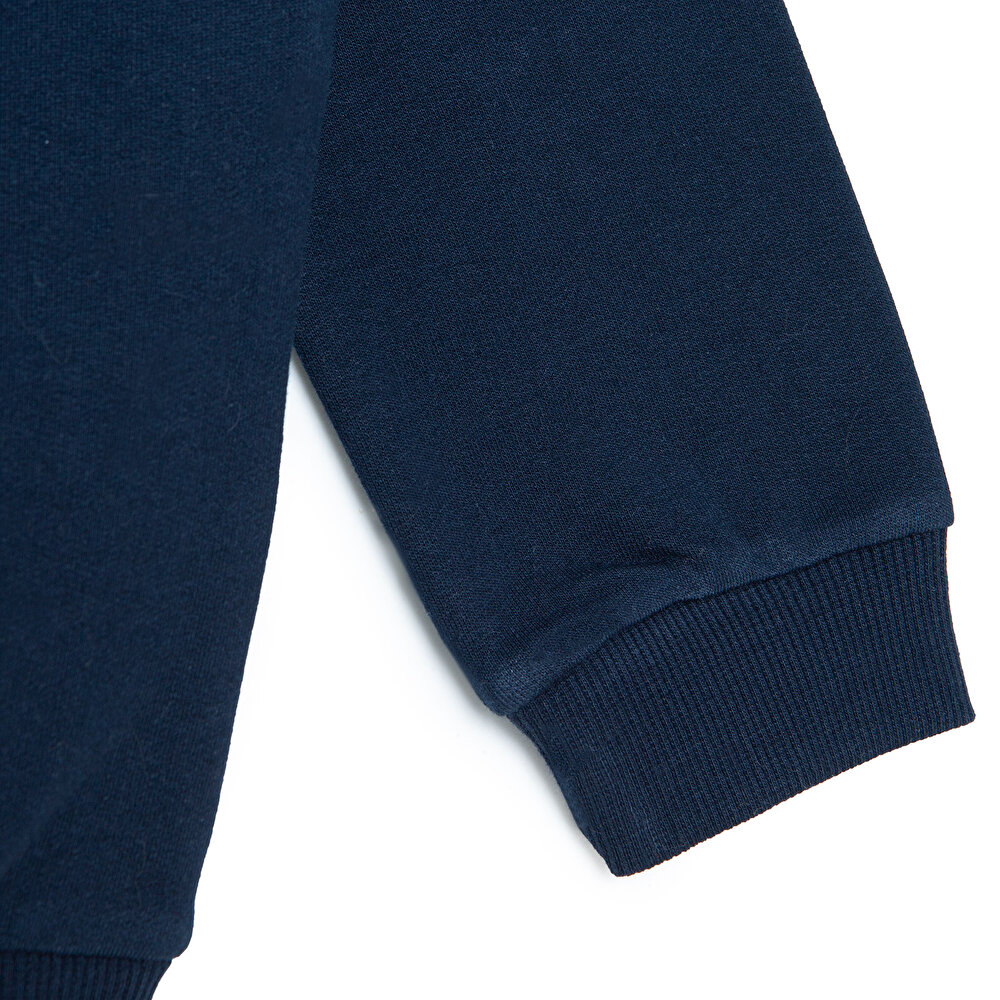 Unisex Sweatshirt İki İplik Bisiklet Yaka Uzun Kol