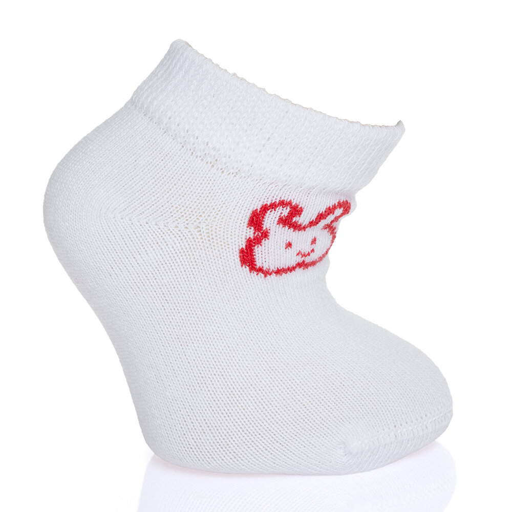 Tavşan Desenli Unisex 3'lü Bilek Çorap Unisex