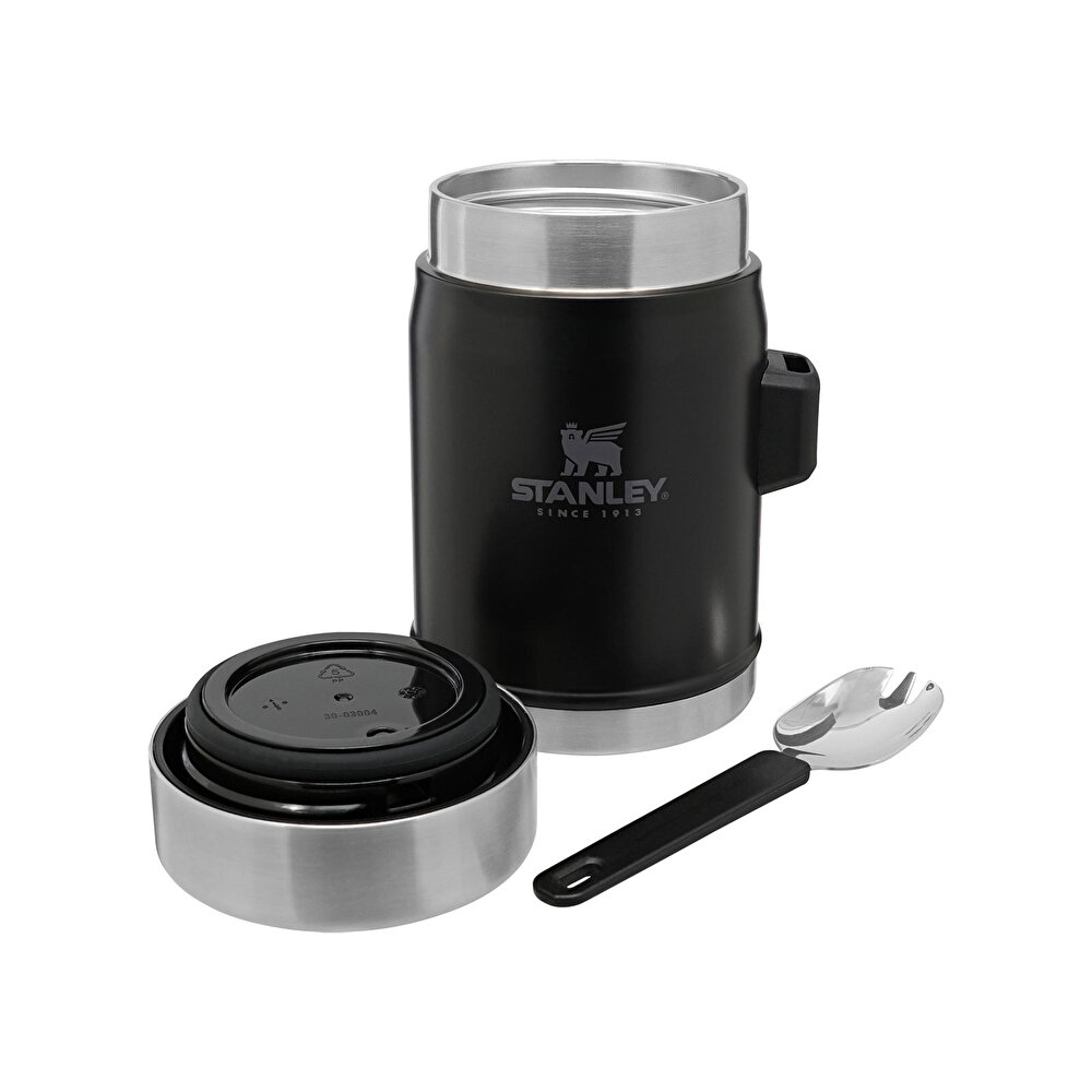 The Legendary Yemek Termosu + Kaşık 0.4L / 14oz Matte Black Pebble