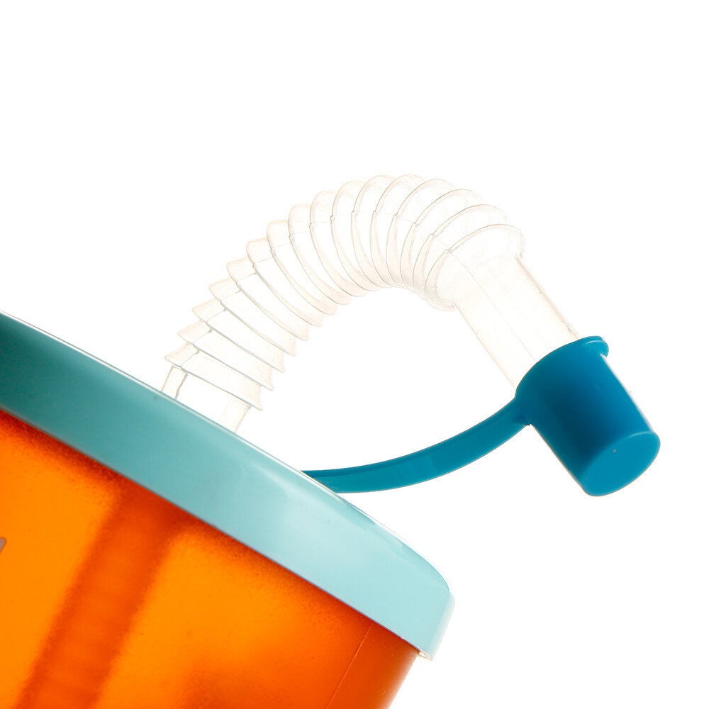 Desenli Pipetli Bardak 210 ml Turuncu