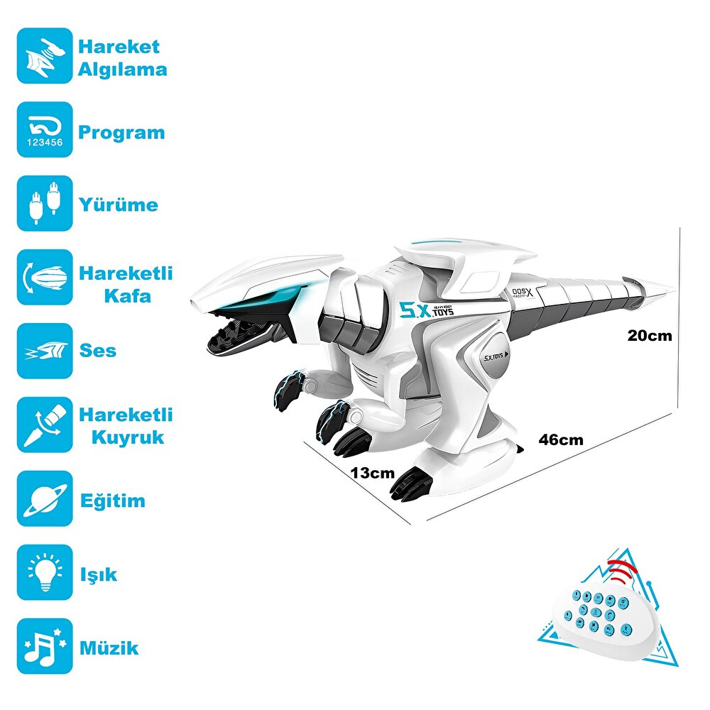 UK Şarjlı Etkileşimli Robot Dinazor (Işk,Müzik)