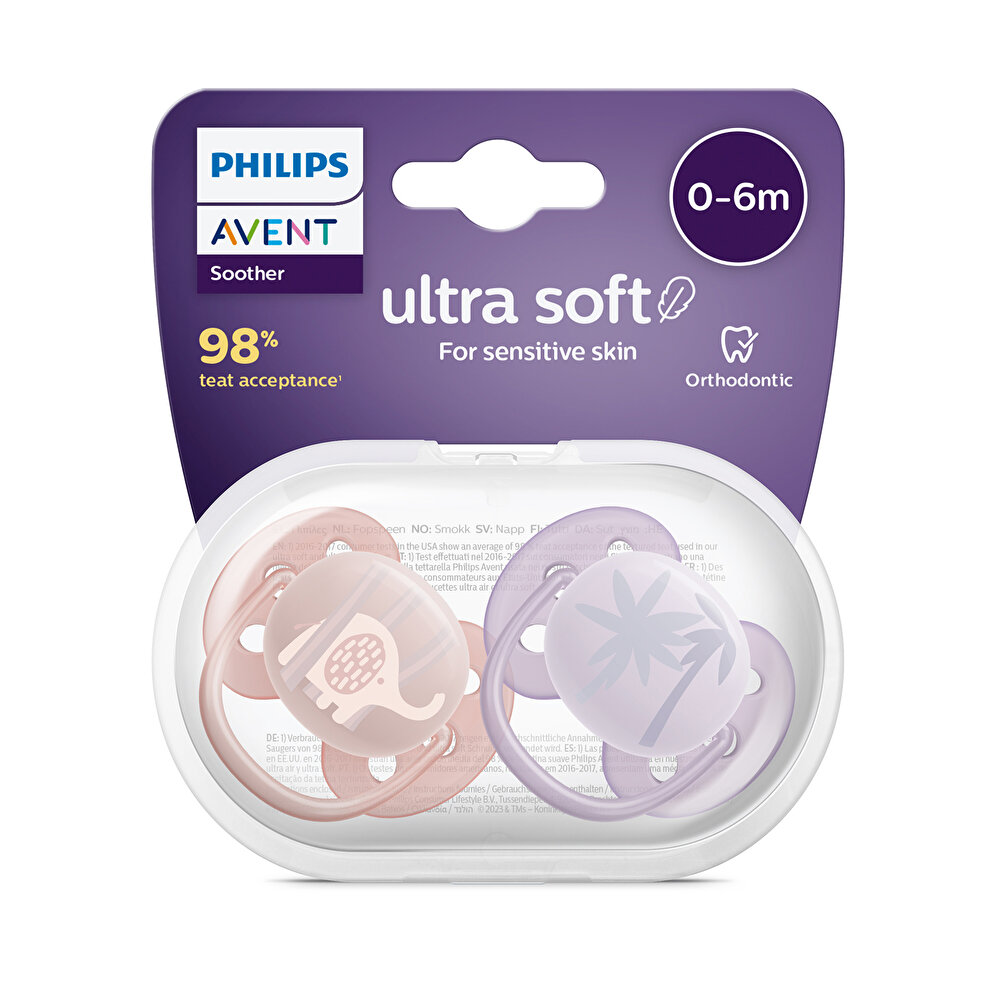 Ultra Soft Emzik 0-6 Ay, 2'li Paket, Kız