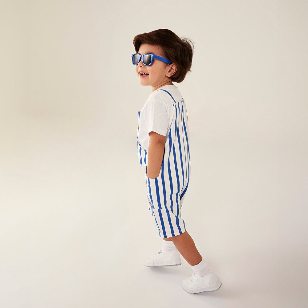 Under the Sea Çizgili Erkek Şort Salopet Erkek Bebek