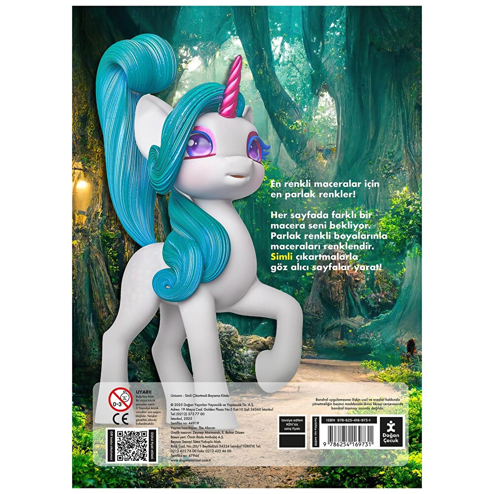 Unıcorn Simli Çıkartmalı Boyama Kitabı