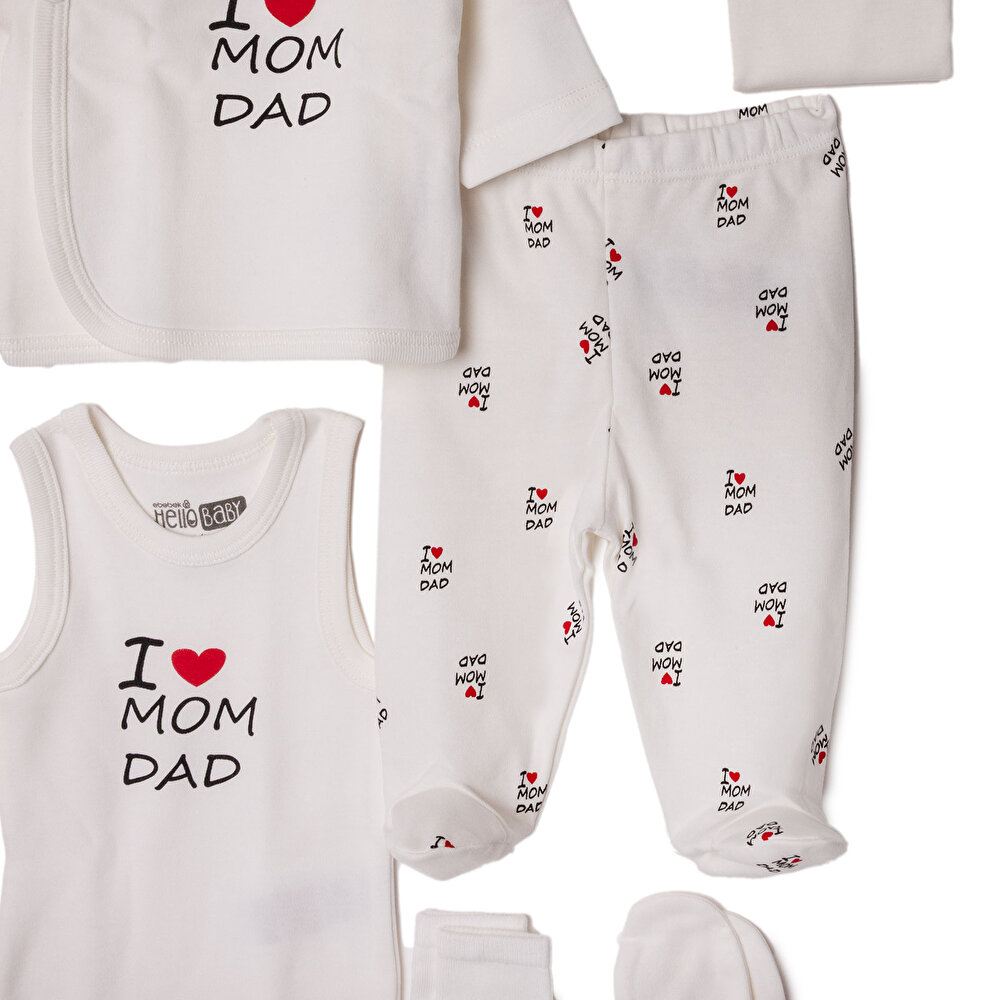 Unisex 10lu Hastane Çıkışı İnterlok V Yaka Uzun Kol Patikli Paça