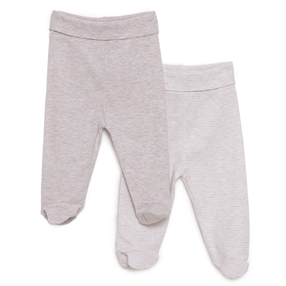 Unisex 2li Patikli Alt Ribana Bej