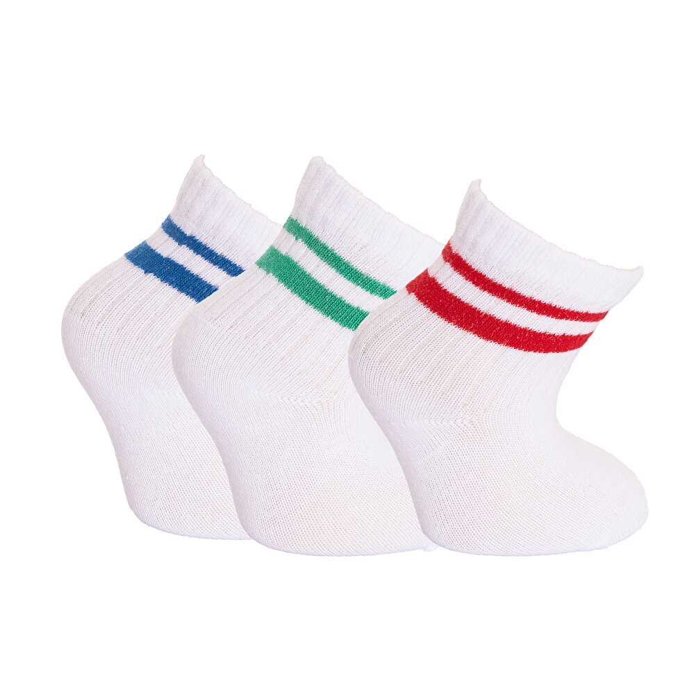 Unisex Çizgili 3lü Soket Çorap Unisex