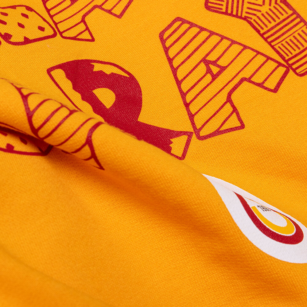 Unisex Galatasaray Sweatshirt İki İplik Bisiklet Yaka Uzun Kol