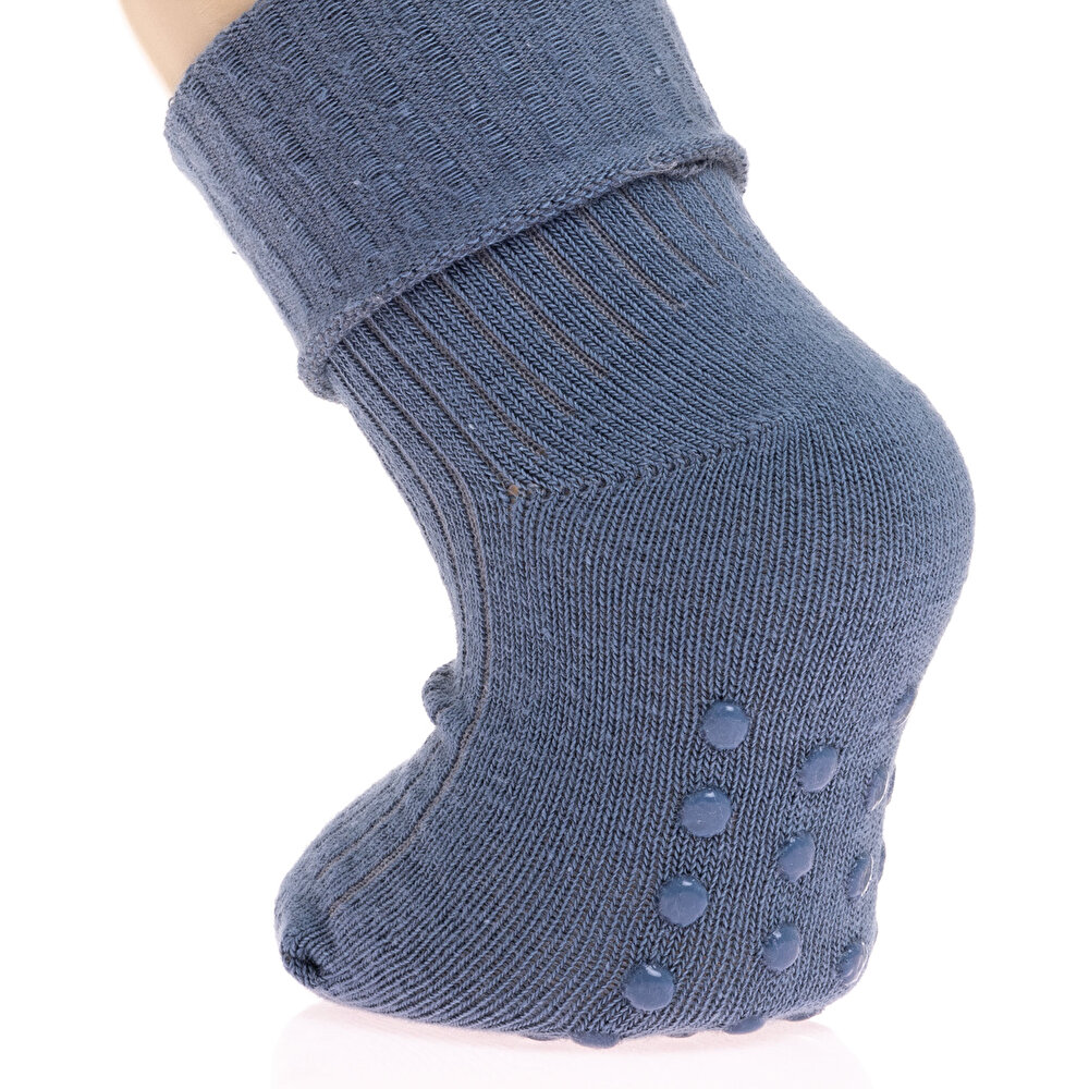 Unisex Kaşkorse Düz Renk 3lü  Kıvrık Çorap Unisex