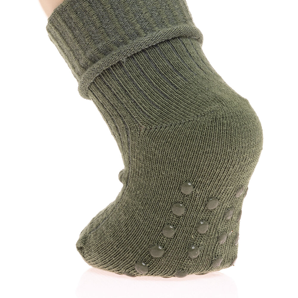 Unisex Kaşkorse Düz Renk 3lü  Kıvrık Çorap Unisex
