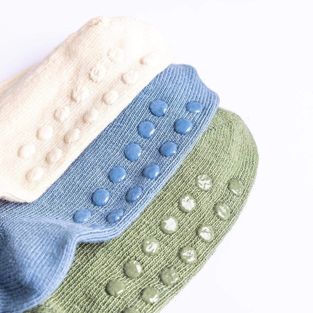 Unisex Kaşkorse Düz Renk 3lü  Kıvrık Çorap Unisex