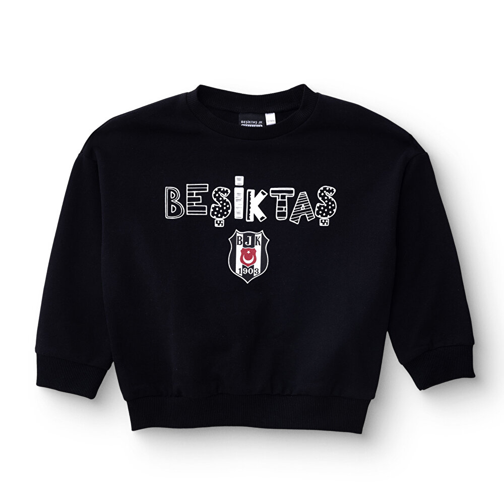 Unisex Sweatshirt İki İplik Bisiklet Yaka Uzun Kol