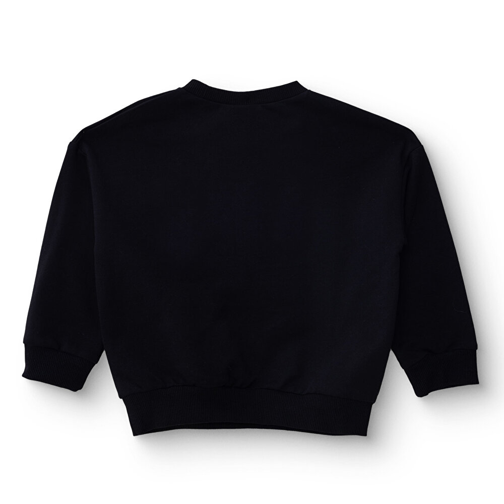 Unisex Sweatshirt İki İplik Bisiklet Yaka Uzun Kol