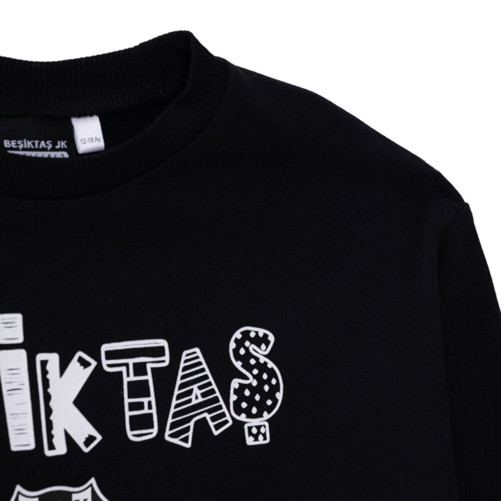 Unisex Sweatshirt İki İplik Bisiklet Yaka Uzun Kol