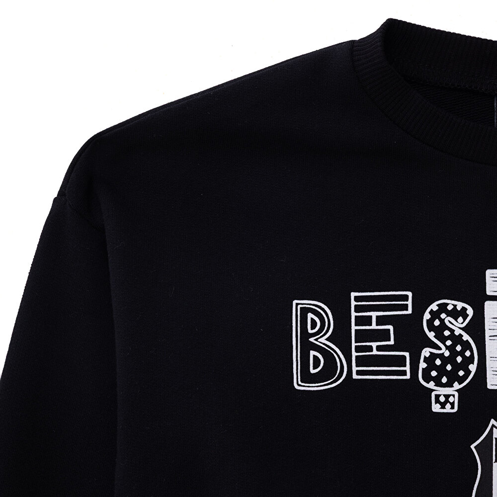 Unisex Sweatshirt İki İplik Bisiklet Yaka Uzun Kol