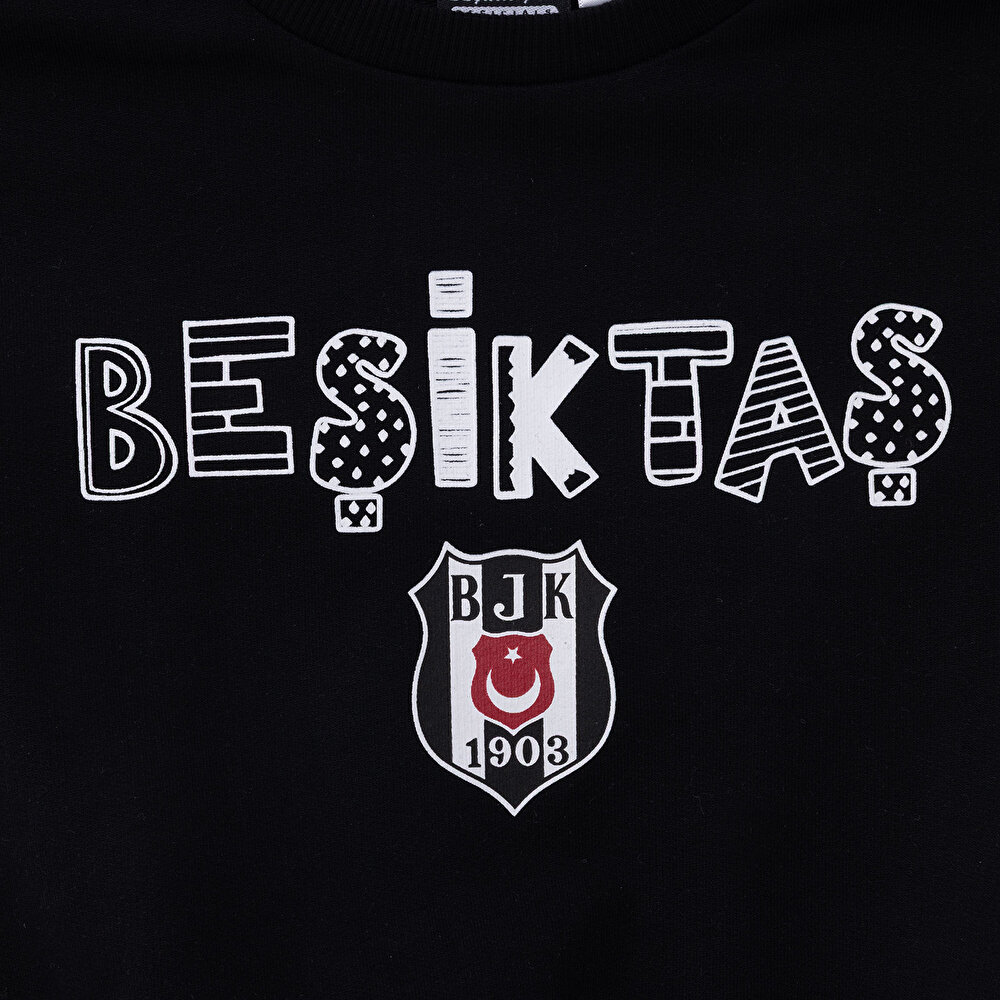 Unisex Sweatshirt İki İplik Bisiklet Yaka Uzun Kol