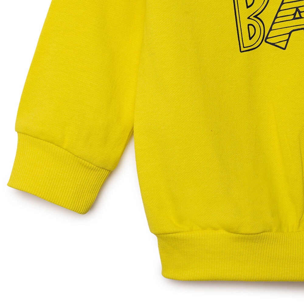 Unisex Sweatshirt İki İplik Bisiklet Yaka Uzun Kol