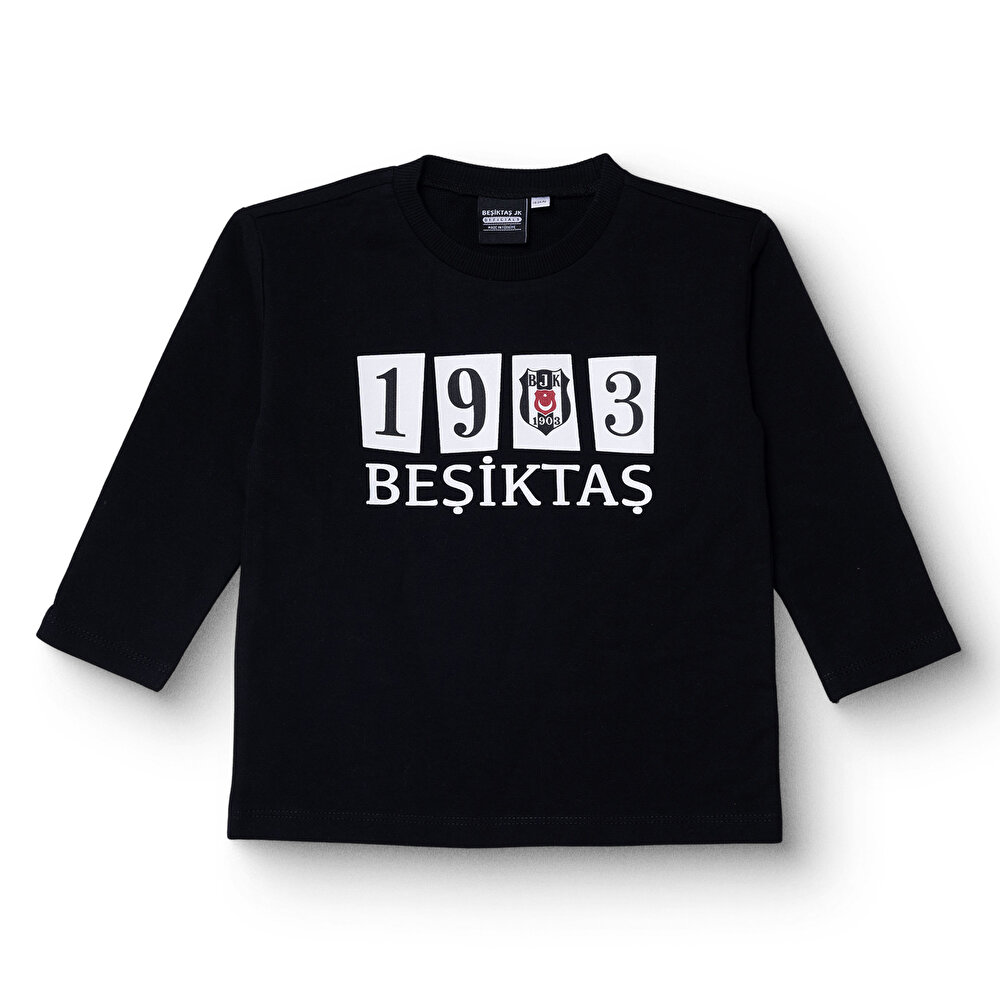 Unisex Sweatshirt İki İplik Bisiklet Yaka Uzun Kol