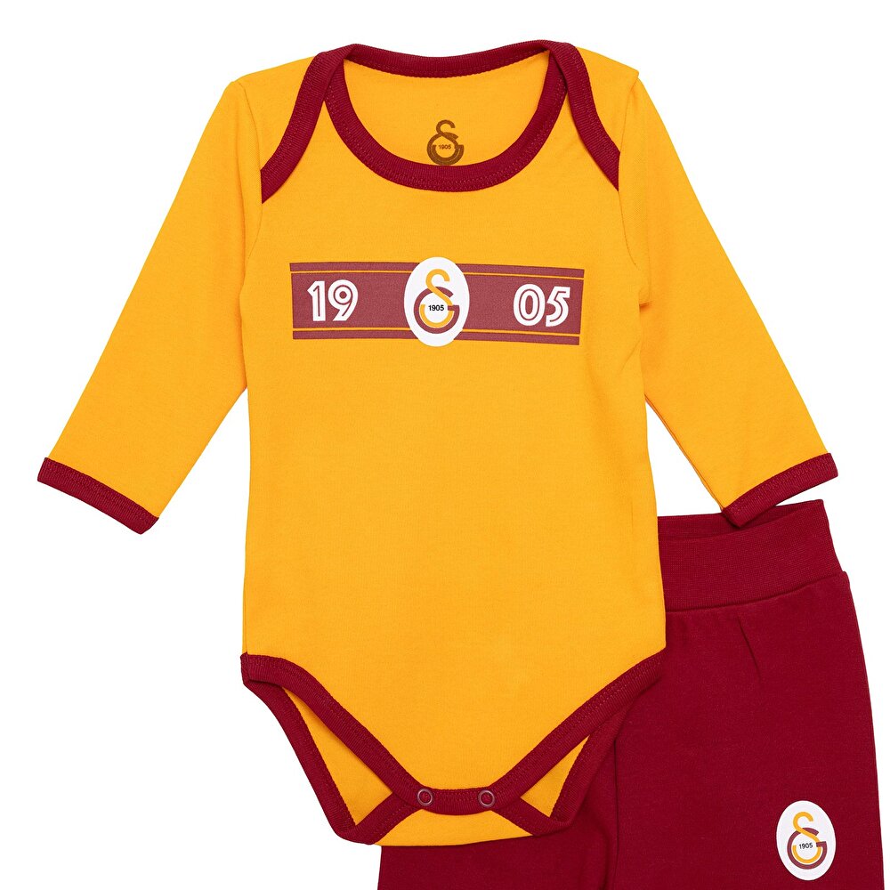 Unisex Yenidoğan Body-Patikli Alt-Şapka İnterlok Bisiklet Yaka Uzun Kol Patikli Paça