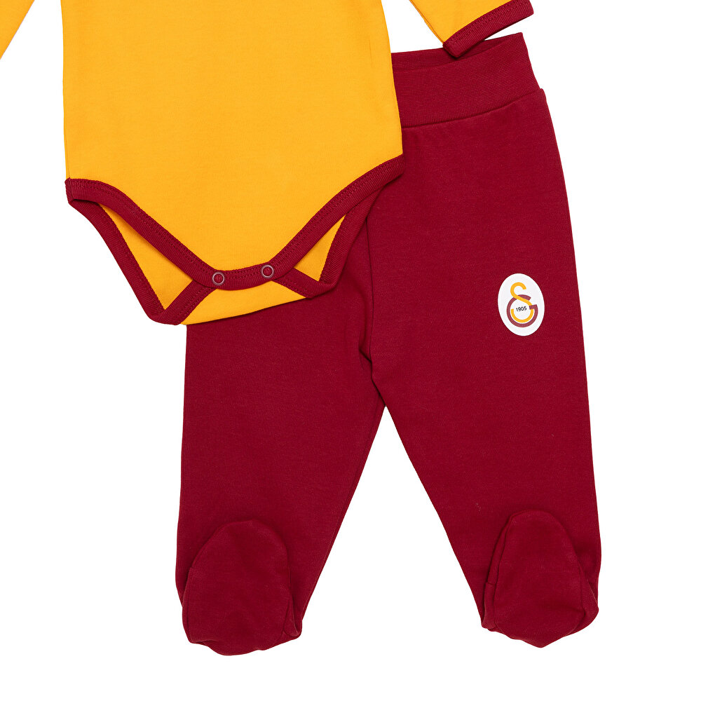 Unisex Yenidoğan Body-Patikli Alt-Şapka İnterlok Bisiklet Yaka Uzun Kol Patikli Paça