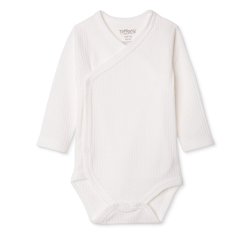 Unisex Zıbın Body İnterlok V Yaka Uzun Kol