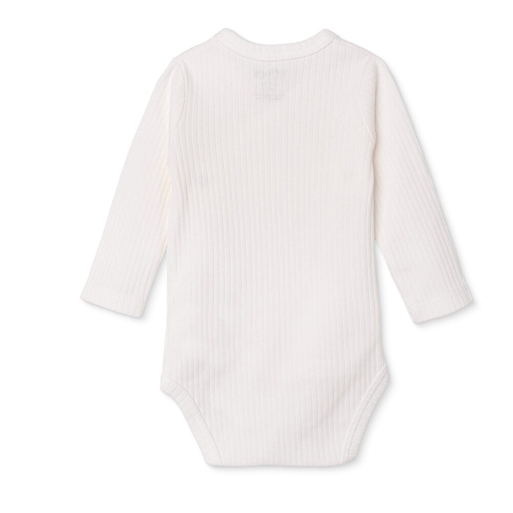 Unisex Zıbın Body İnterlok V Yaka Uzun Kol