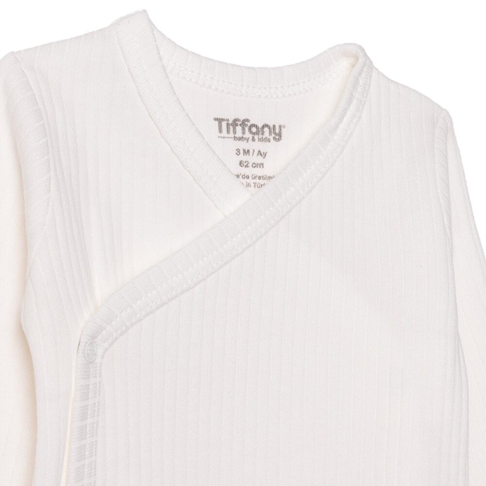 Unisex Zıbın Body İnterlok V Yaka Uzun Kol