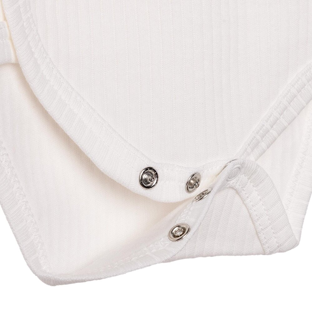 Unisex Zıbın Body İnterlok V Yaka Uzun Kol