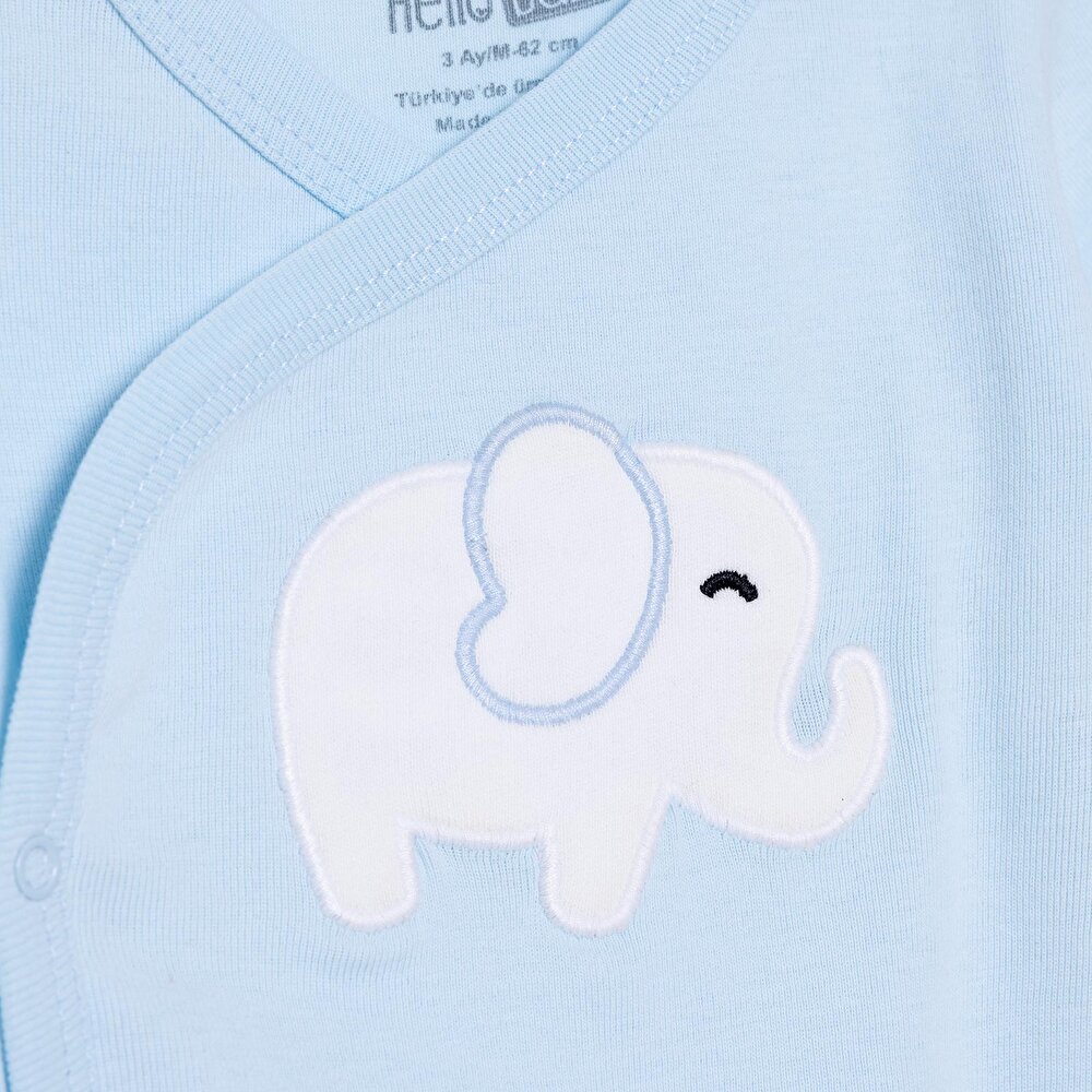 Unisex Zıbın Body Ribana Çıtçıt Yaka Uzun Kol