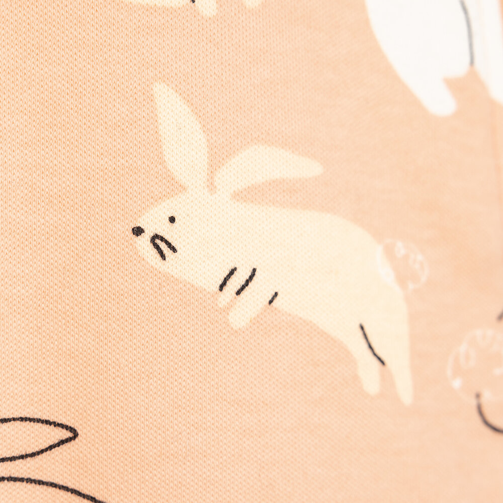 Kız Bebek Uyku Tulum İnterlok Fermuarlı 1  Tog Bisiklet Yaka Uzun Kol