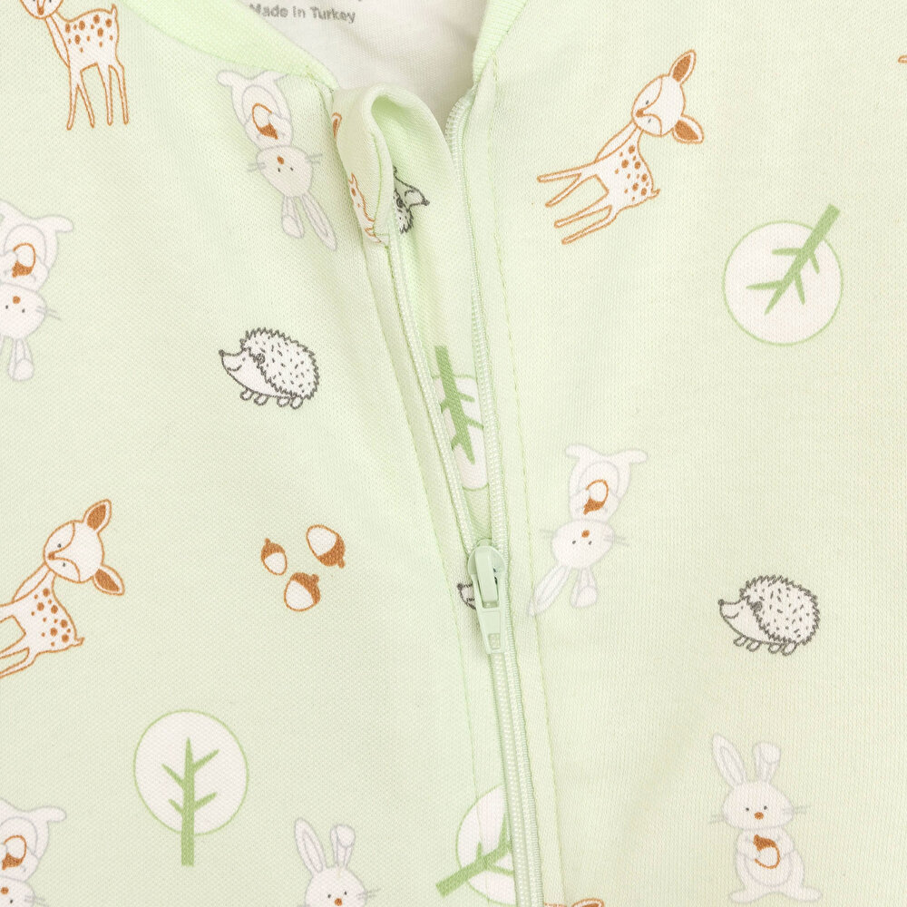 Kız Bebek Uyku Tulum İnterlok Fermuarlı 2 TOG Bisiklet Yaka Uzun Kol