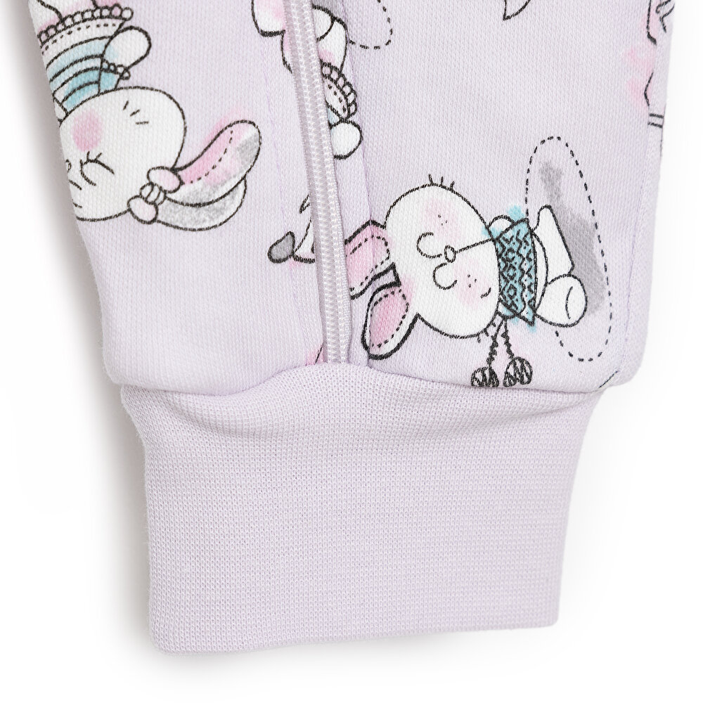 Kız Bebek Uyku Tulum İnterlok Fermuarlı 2 TOG Bisiklet Yaka Uzun Kol