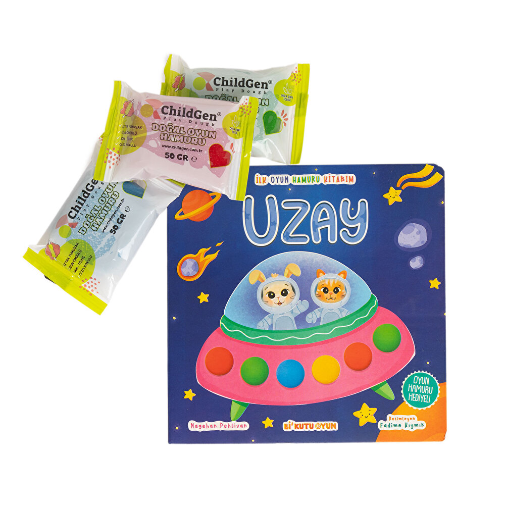 Uzay Aktivite Kitabı ve 3x50gr Hamur Hediyeli