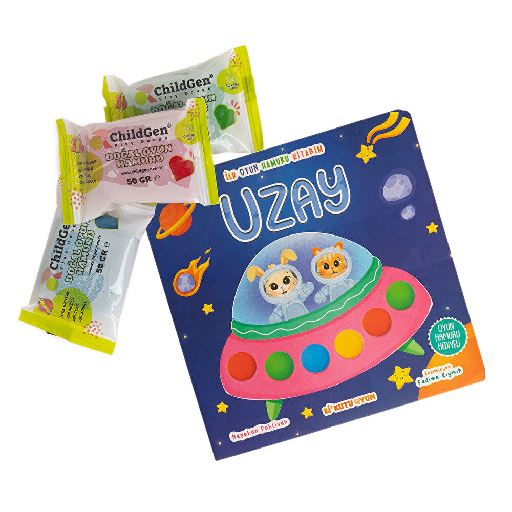 Uzay Aktivite Kitabı ve 3x50gr Hamur Hediyeli