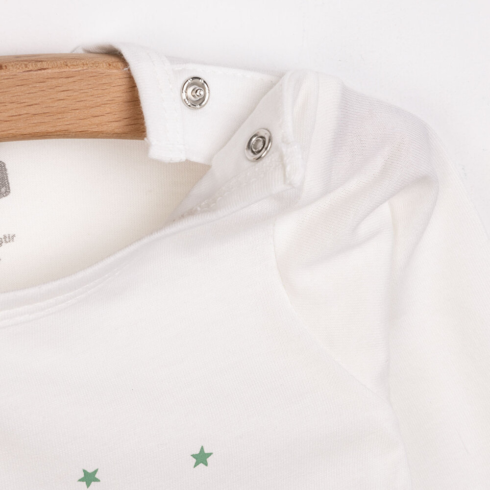 Uzun Kol Köpek Desenli Bisiklet Yaka Pijama Takımı