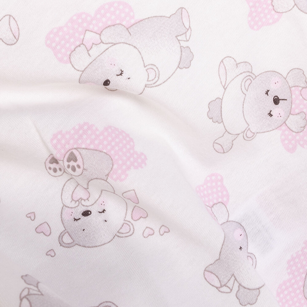 Kız Sevimli Ayı Desenli Uzun Kol Pijama Takımı