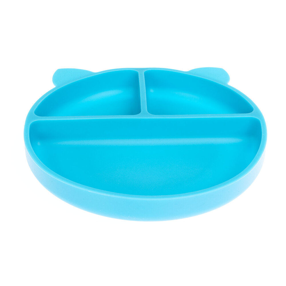 Vakumlu Silikon Mama Tabağı - Mavi