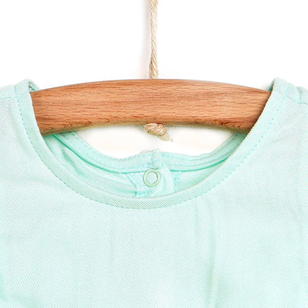 Kız Bebek Salopet Çıtçıtlı Watermelon Modelli Yaka İp Askılı Mint