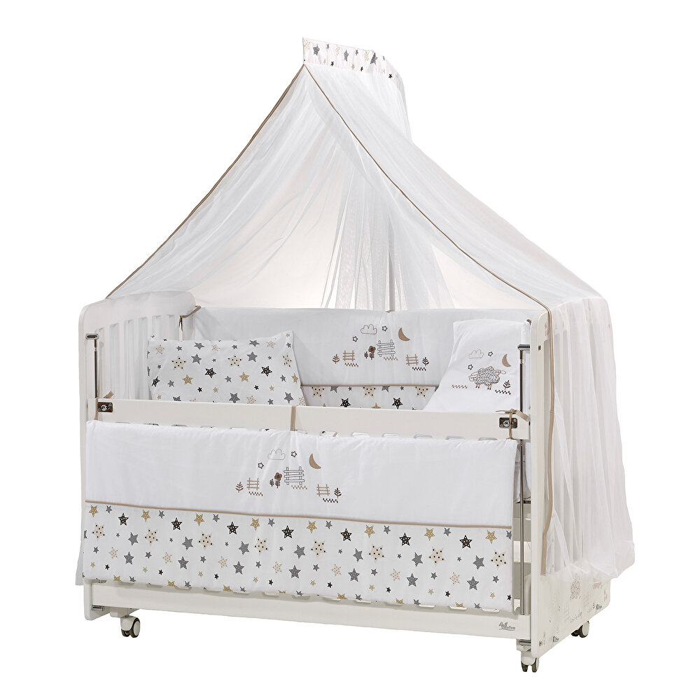 Woody Anne Yanı Ahşap Sallanır ve Asansörlü Beşik Beşik 60x120 cm