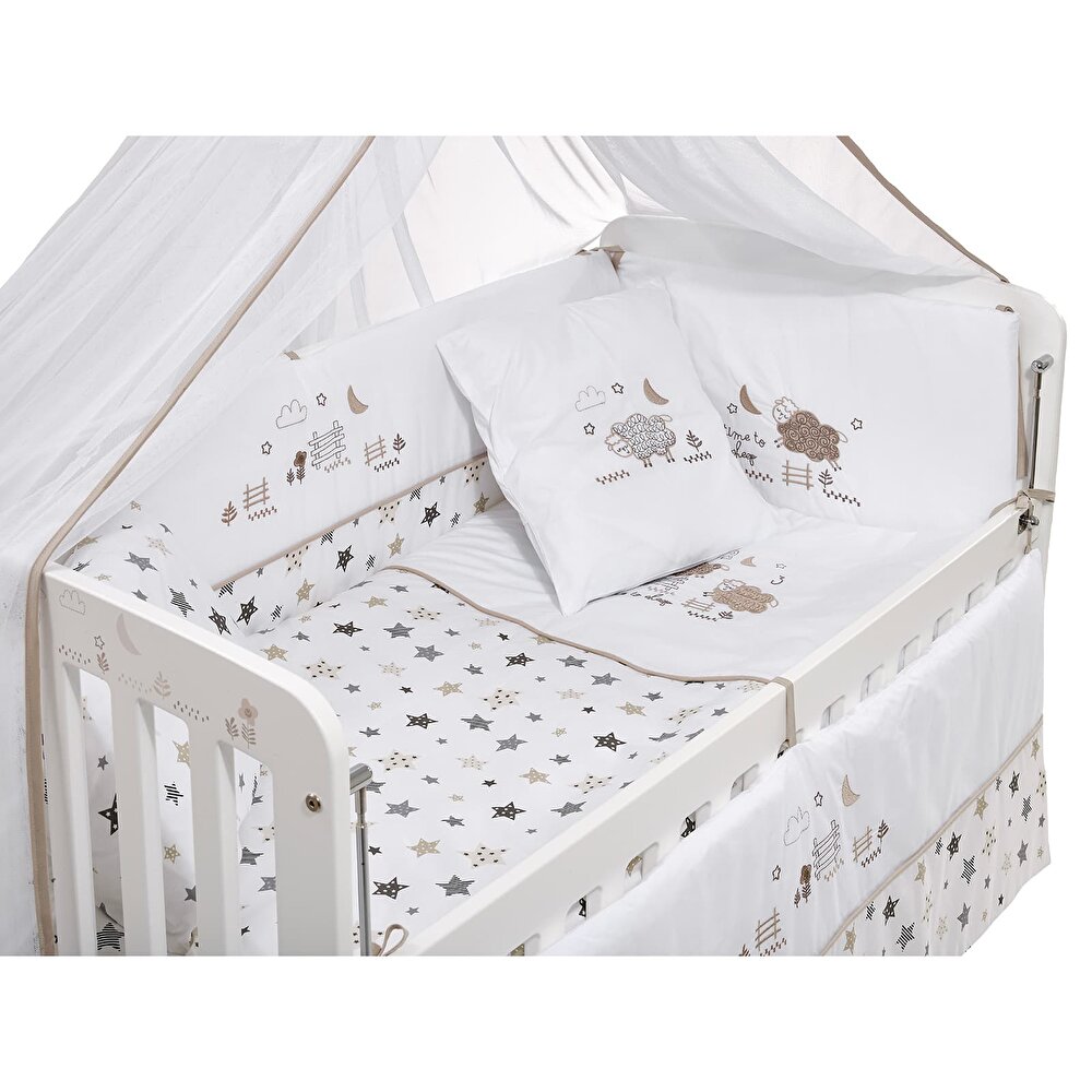 Woody Anne Yanı Ahşap Sallanır ve Asansörlü Beşik Beşik 60x120 cm