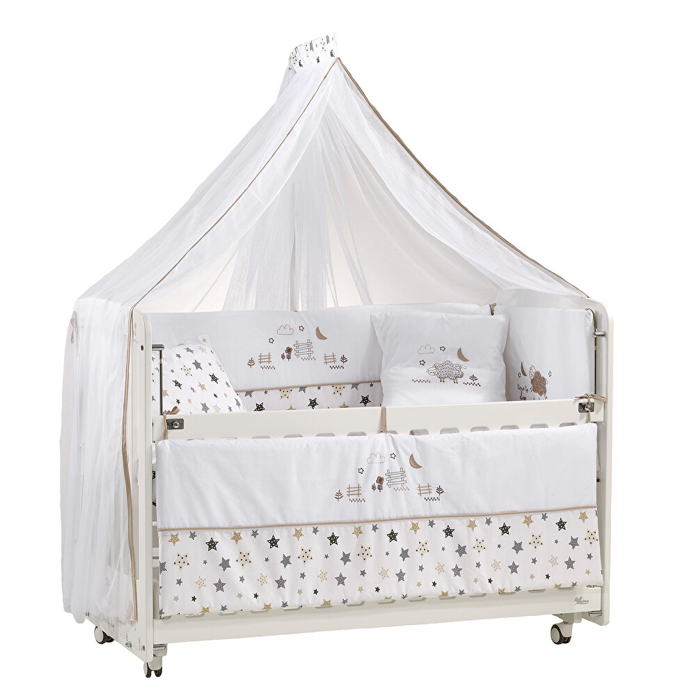 Woody Anne Yanı Ahşap Sallanır ve Asansörlü Beşik Beşik 60x120 cm