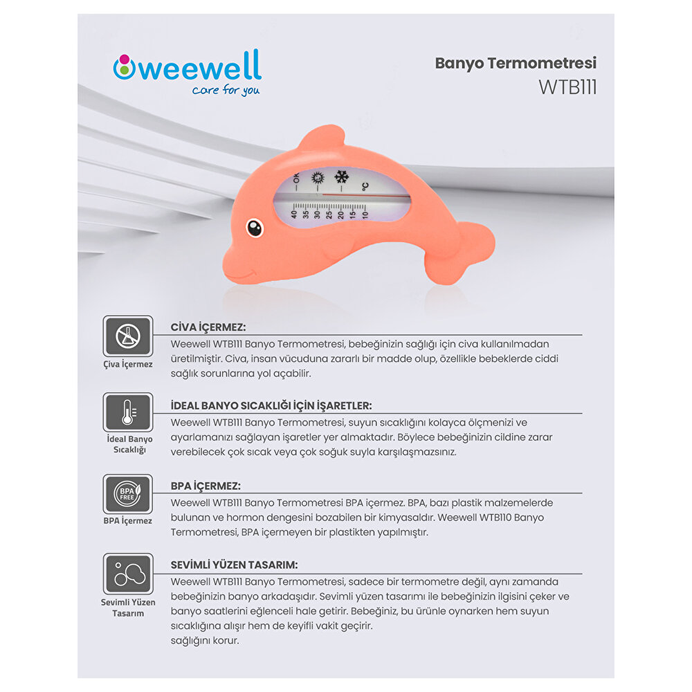 WTB111 Banyo Termometresi (Somon)