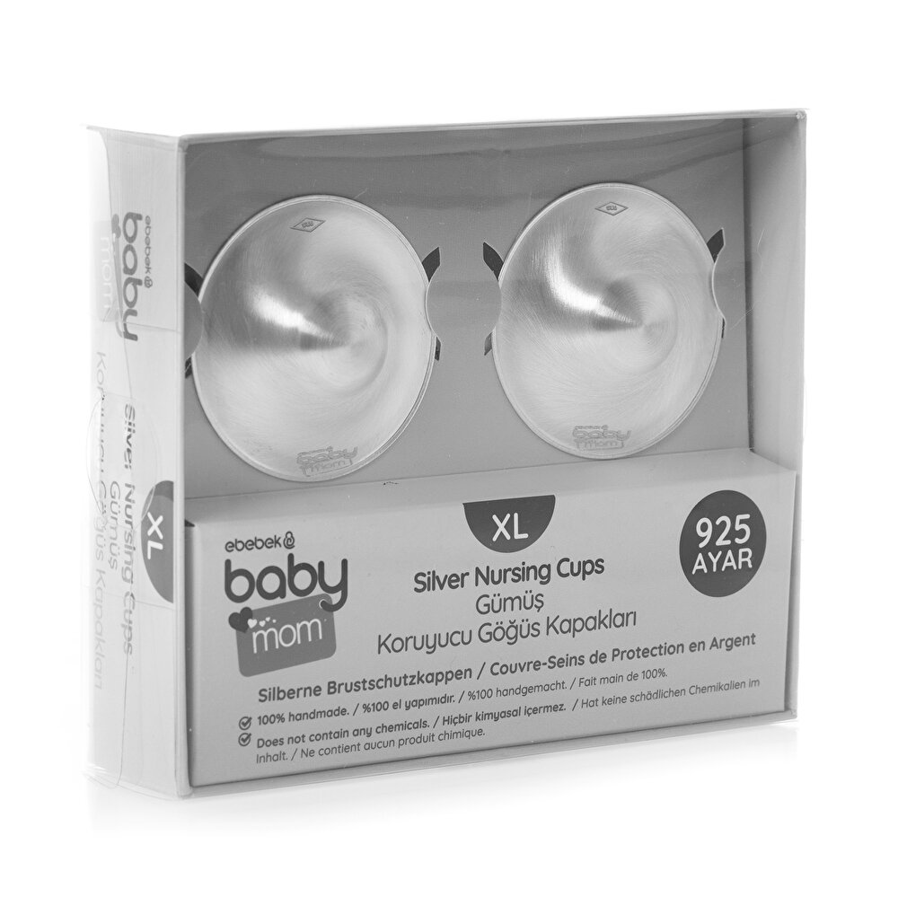 XL Gümüş Göğüs Ucu Koruyucu Kapak 2'li 925 Ayar