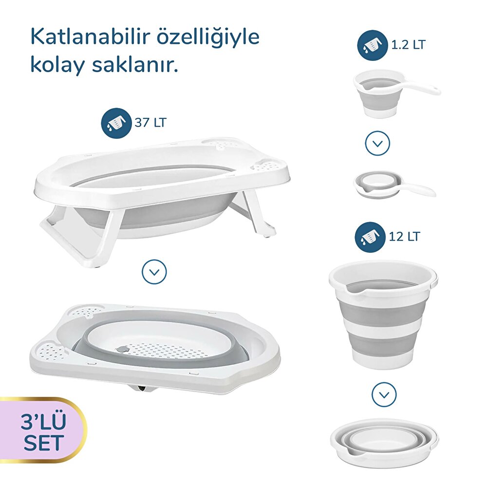 3’lü Katlanabilir Küvet Set