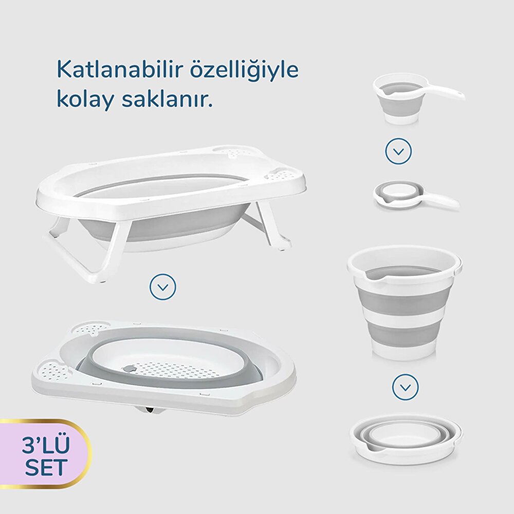 3’lü Katlanabilir Küvet Set
